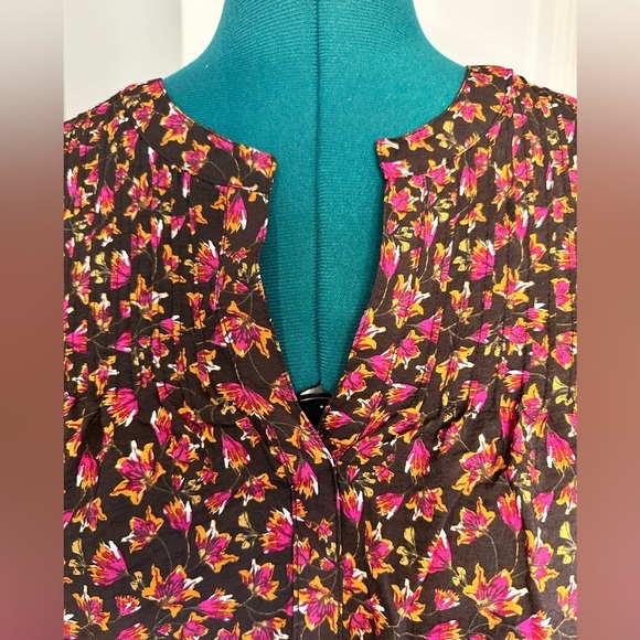 Pioneer Woman Embellished Split Neck Blouse large (12-14) pink brown - Picture 4 of 13